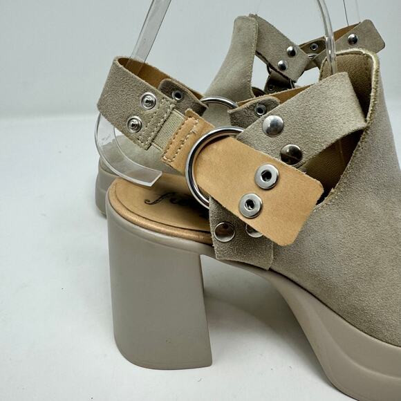 ree People Hybrid Harness Suede Platform Booties in Grey Diamond Size 6.5 - Picture 8 of 12